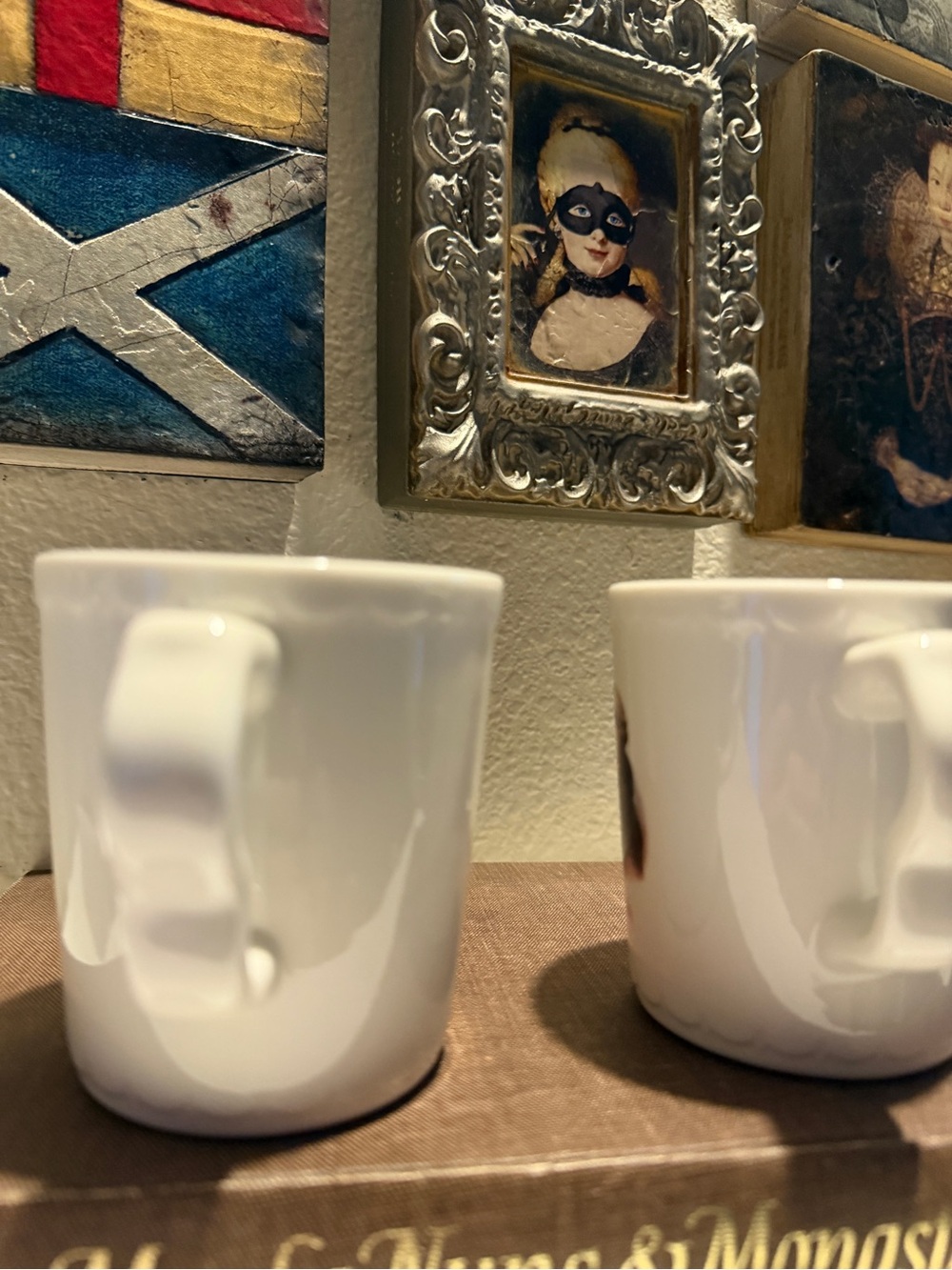 Fishs Eddy All in the Family Stoneware Mug Set Wrench & Wanker White - Picture 9 of 10